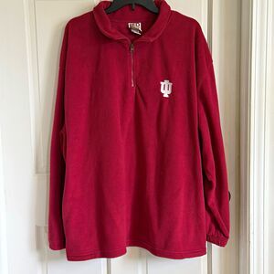 Vintage/Retro Indiana University Red Oak Sportswear 1/4 Zip Fleece Pullover 2XL